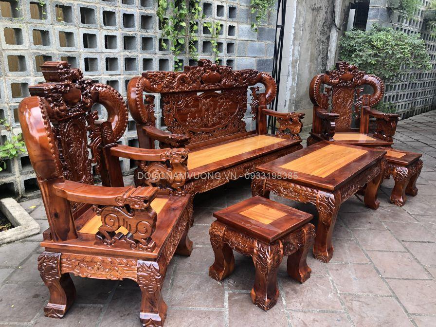 bộ bàn ghế rồng khuỳnh gỗ
