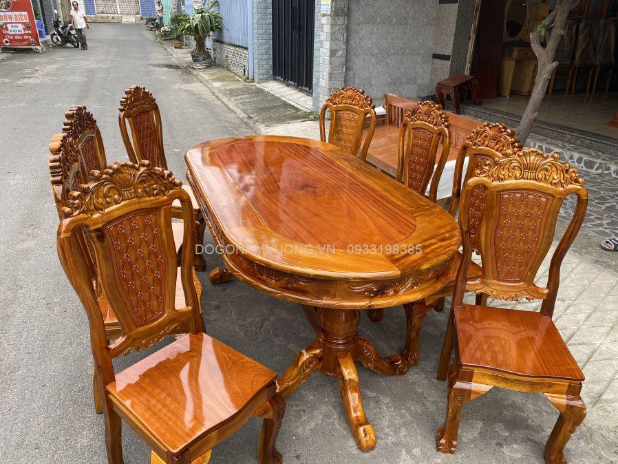 bàn ăn bầu dục 8 ghế bàn ăn bầu dục 8 ghế