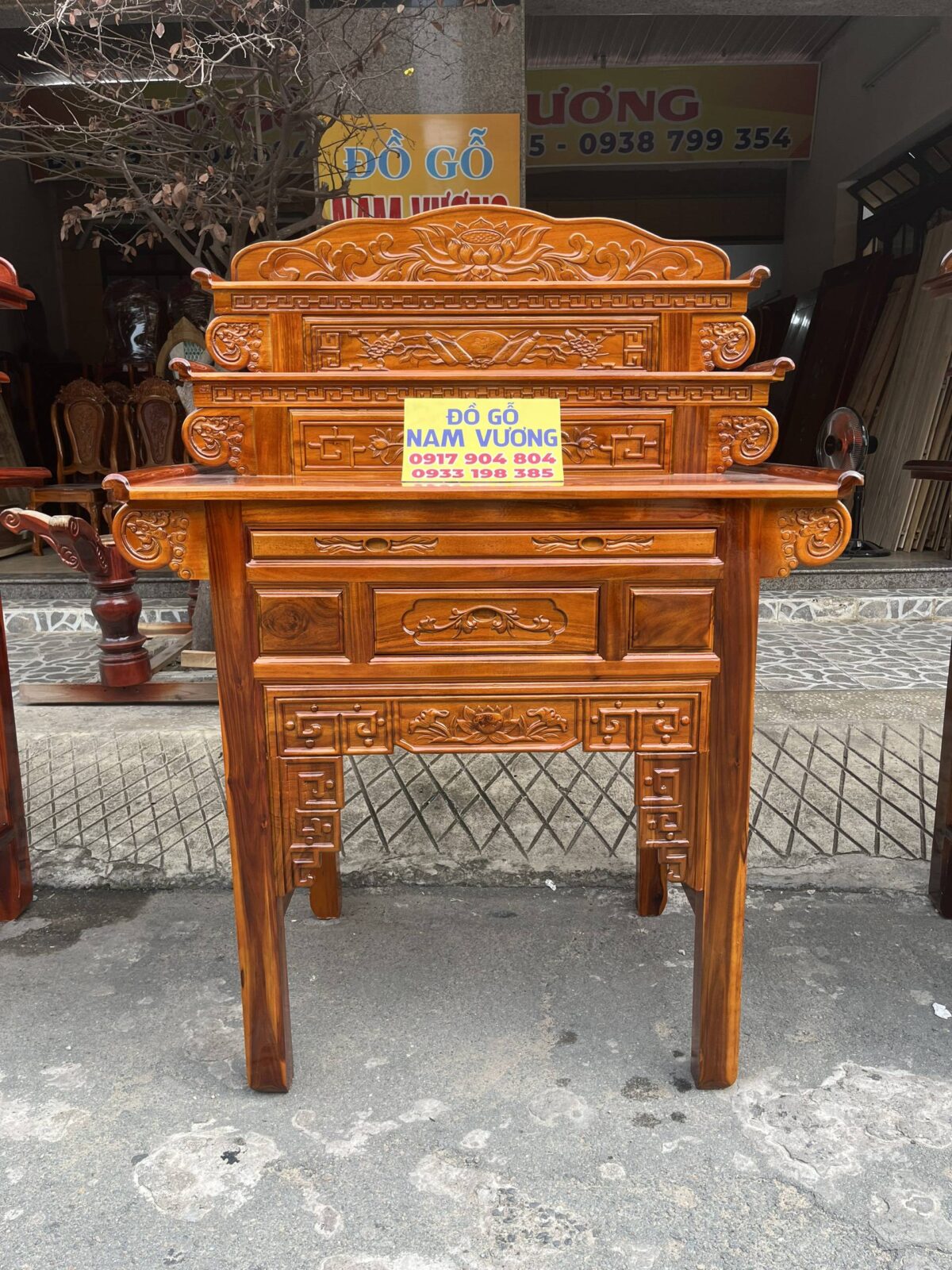 Bàn Thờ Tổ Tiên Tam Cấp bằng gỗ